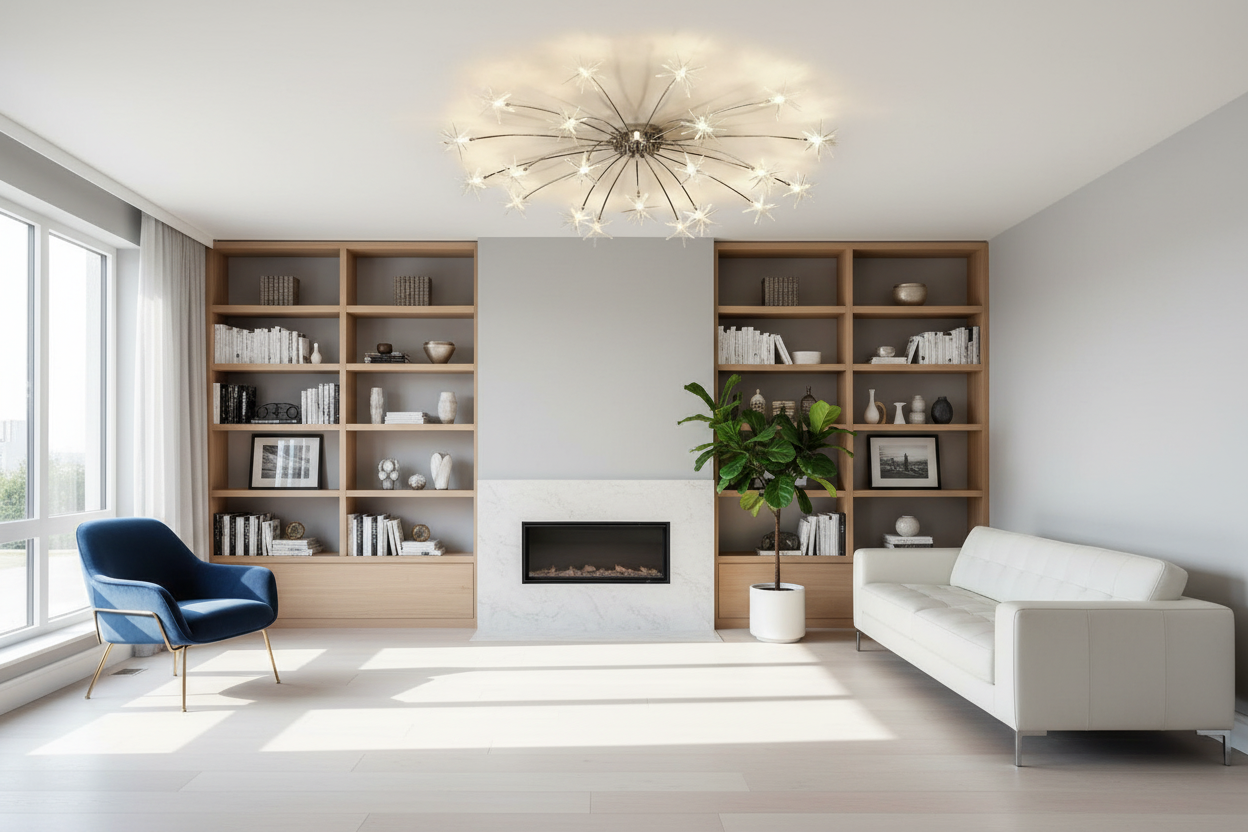 Nordic Crystal Ceiling Chandelier - 28-Light Firework Design with LED Illumination