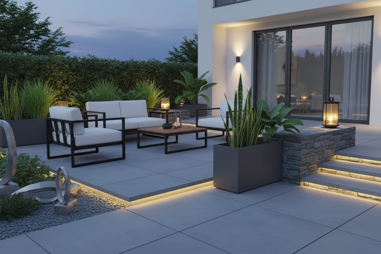 LED Solar Lanterns Outdoor Striped Glass Cylindrical Lamp