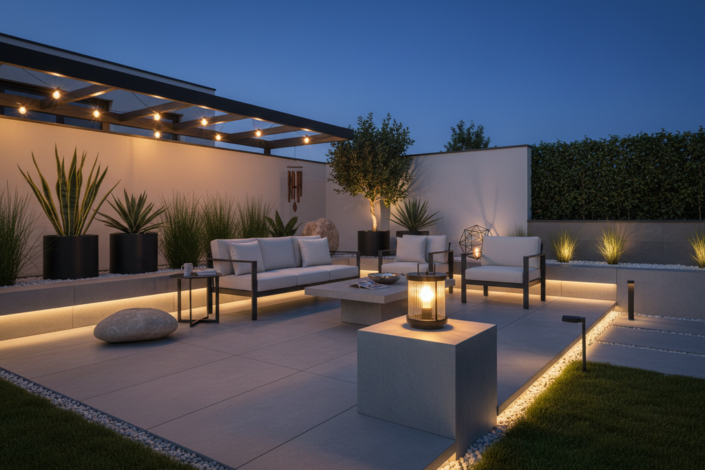 LED Solar Lanterns Outdoor Striped Glass Cylindrical Lamp