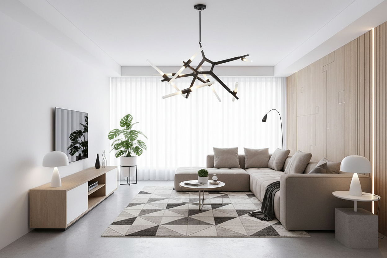 14-Light Sputnik Pendant Chandelier - Nordic Modern Satellite Design in Brass Finish