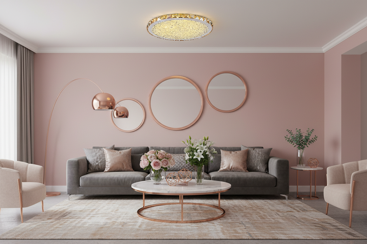 Crystal LED Flush Mount Light - 16" Antique Metal Ceiling Fixture