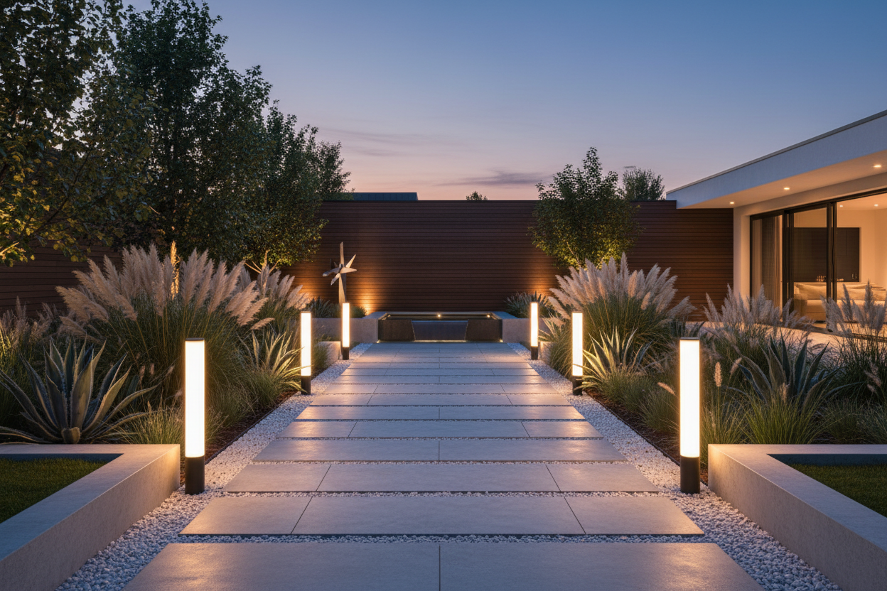Modern LED Bollard Post Light - Weather-Resistant Aluminum Pathway Illumination