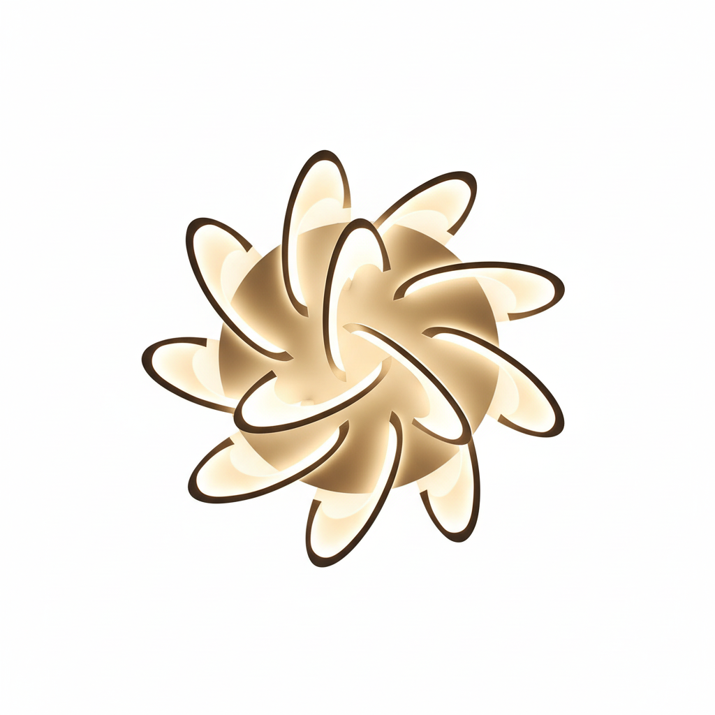 Modern Floral Geometric Acrylic LED Flush Mount - Artistic Curved Ceiling Fixture