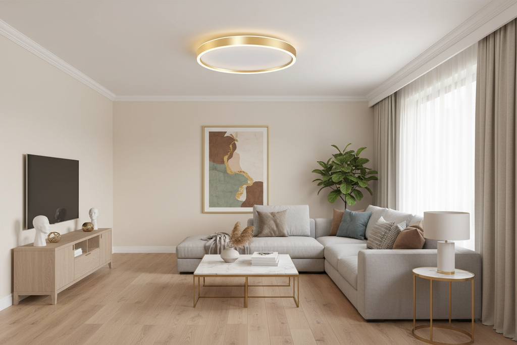 Modern LED Round Ceiling Light - Ultra-Slim Metal Flush Mount Fixture for Bedroom & Living Spaces