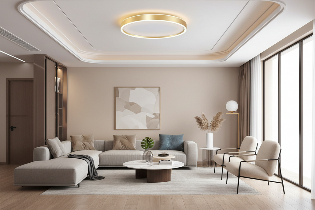 Modern LED Round Ceiling Light - Ultra-Slim Metal Flush Mount Fixture for Bedroom & Living Spaces