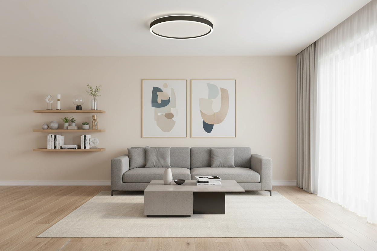 Modern LED Round Ceiling Light - Ultra-Slim Metal Flush Mount Fixture for Bedroom & Living Spaces