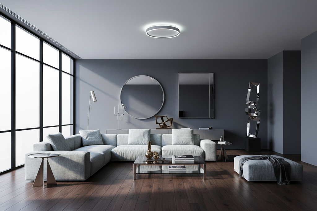 Modern LED Round Ceiling Light - Ultra-Slim Metal Flush Mount Fixture for Bedroom & Living Spaces