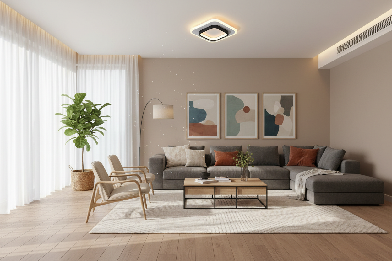 Modern Square LED Ceiling Light - Contemporary Flush Mount Fixture