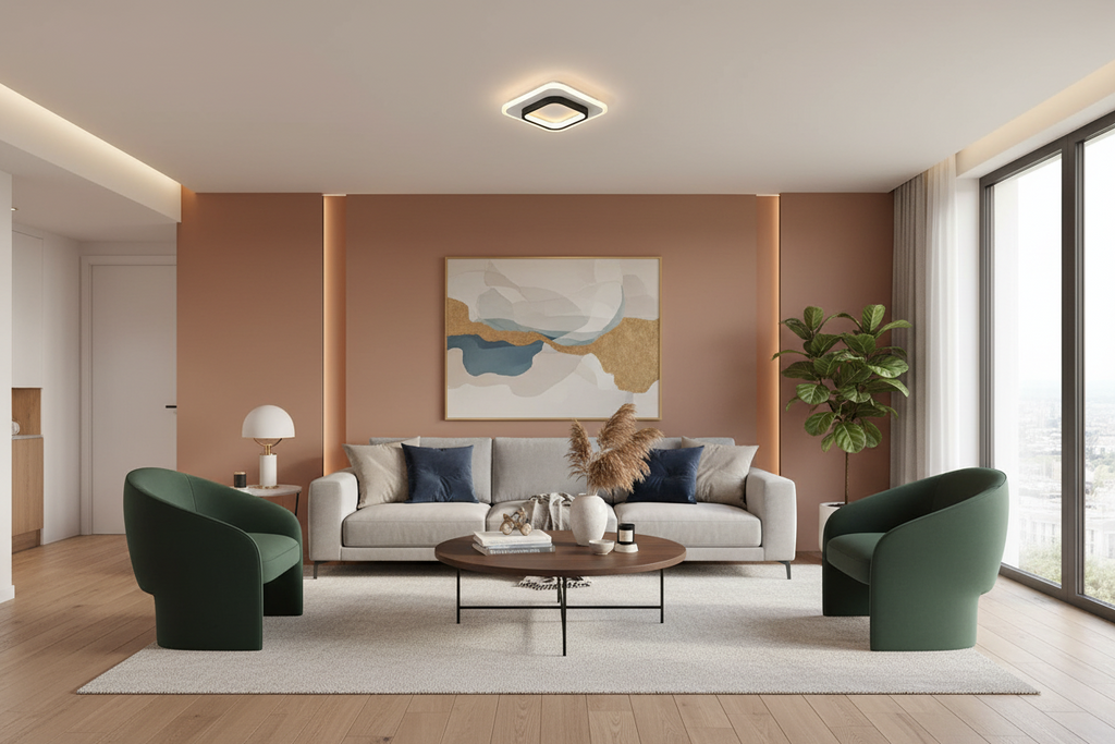 Modern Square LED Ceiling Light - Contemporary Flush Mount Fixture