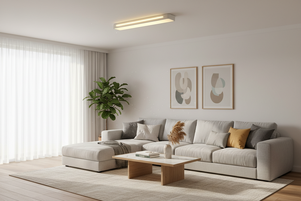 Modern Rectangular LED Ceiling Light - Flush Mount in Black or White