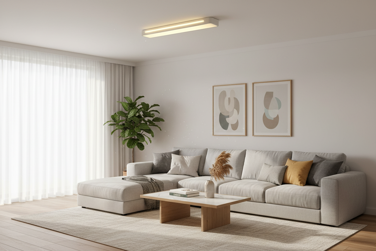 Modern Rectangular LED Ceiling Light - Flush Mount in Black or White