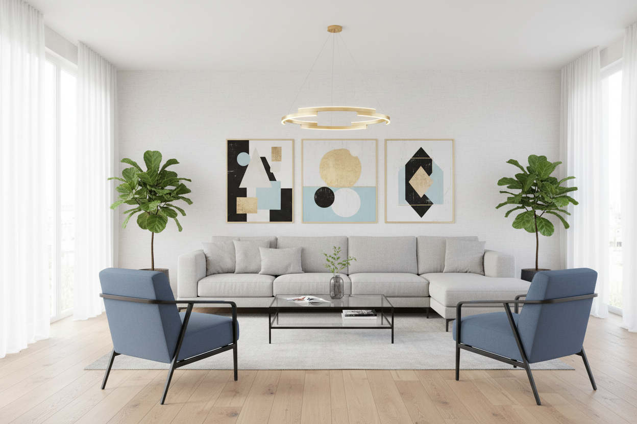 Modern Ring LED Pendant Light - Contemporary Kitchen Island Chandelier with Geometric Design