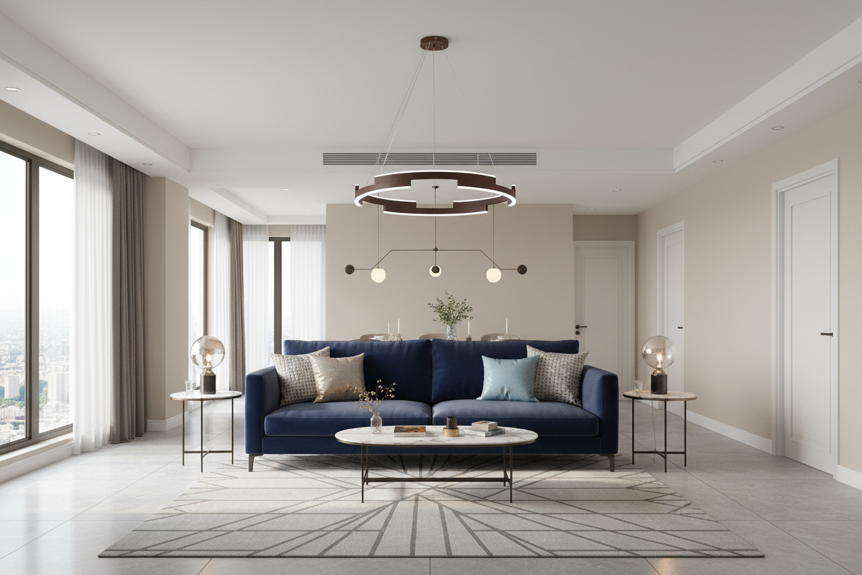 Modern Ring LED Pendant Light - Contemporary Kitchen Island Chandelier with Geometric Design