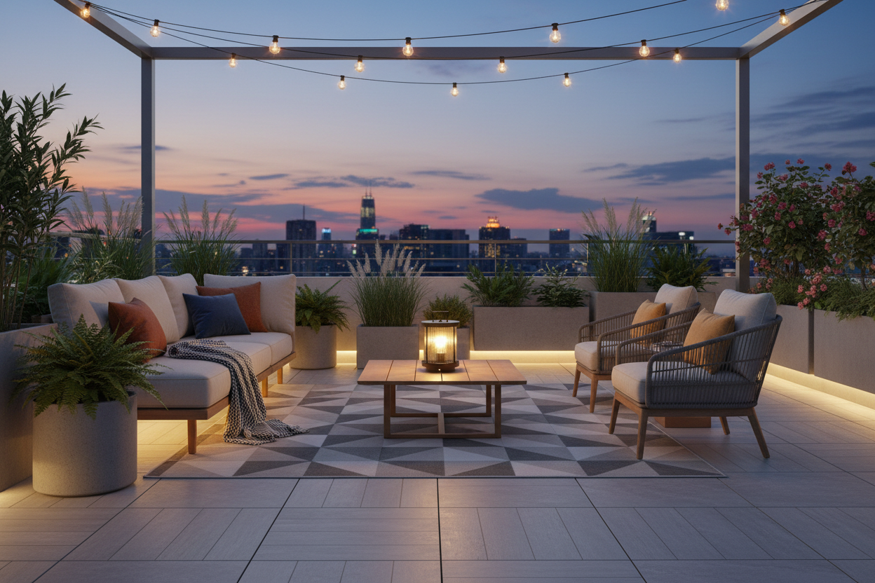 LED Solar Lanterns Outdoor Striped Glass Cylindrical Lamp