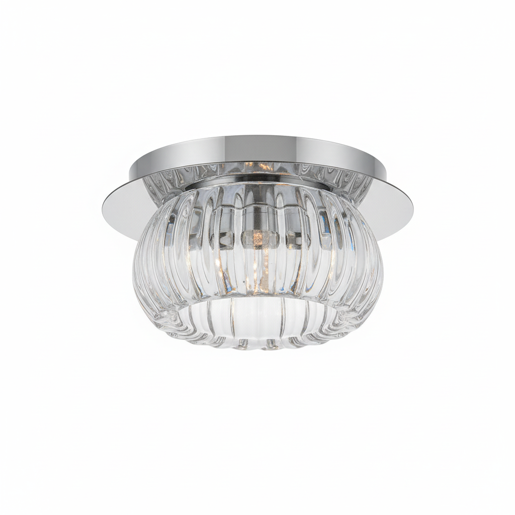 Modern Crystal LED Ceiling Light - Metal Geometric Flush Mount Fixture