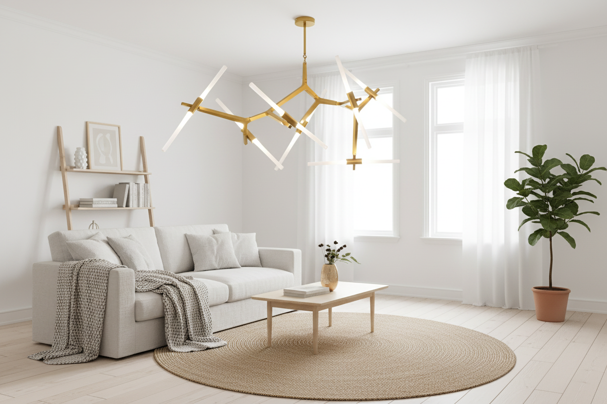14-Light Sputnik Pendant Chandelier - Nordic Modern Satellite Design in Brass Finish