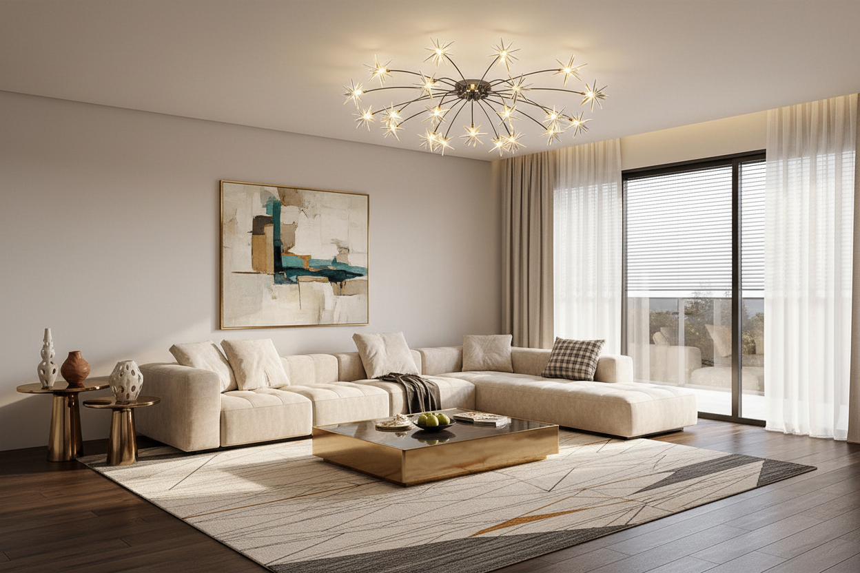 Nordic Crystal Ceiling Chandelier - 28-Light Firework Design with LED Illumination