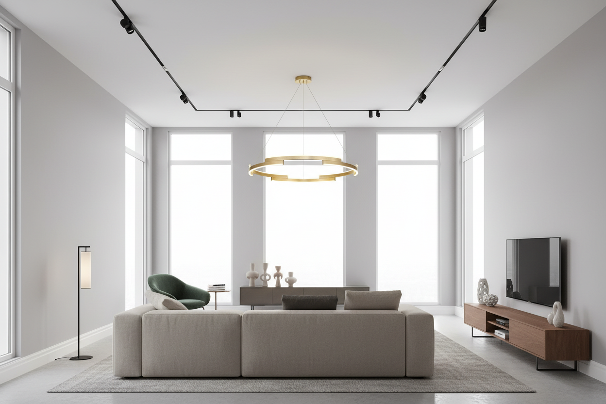 Modern Ring LED Pendant Light - Contemporary Kitchen Island Chandelier with Geometric Design