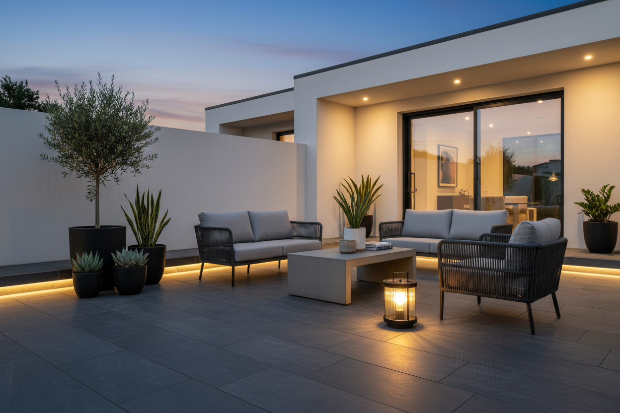 LED Solar Lanterns Outdoor Striped Glass Cylindrical Lamp