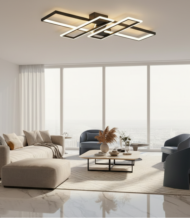 Transformed modern living room interior